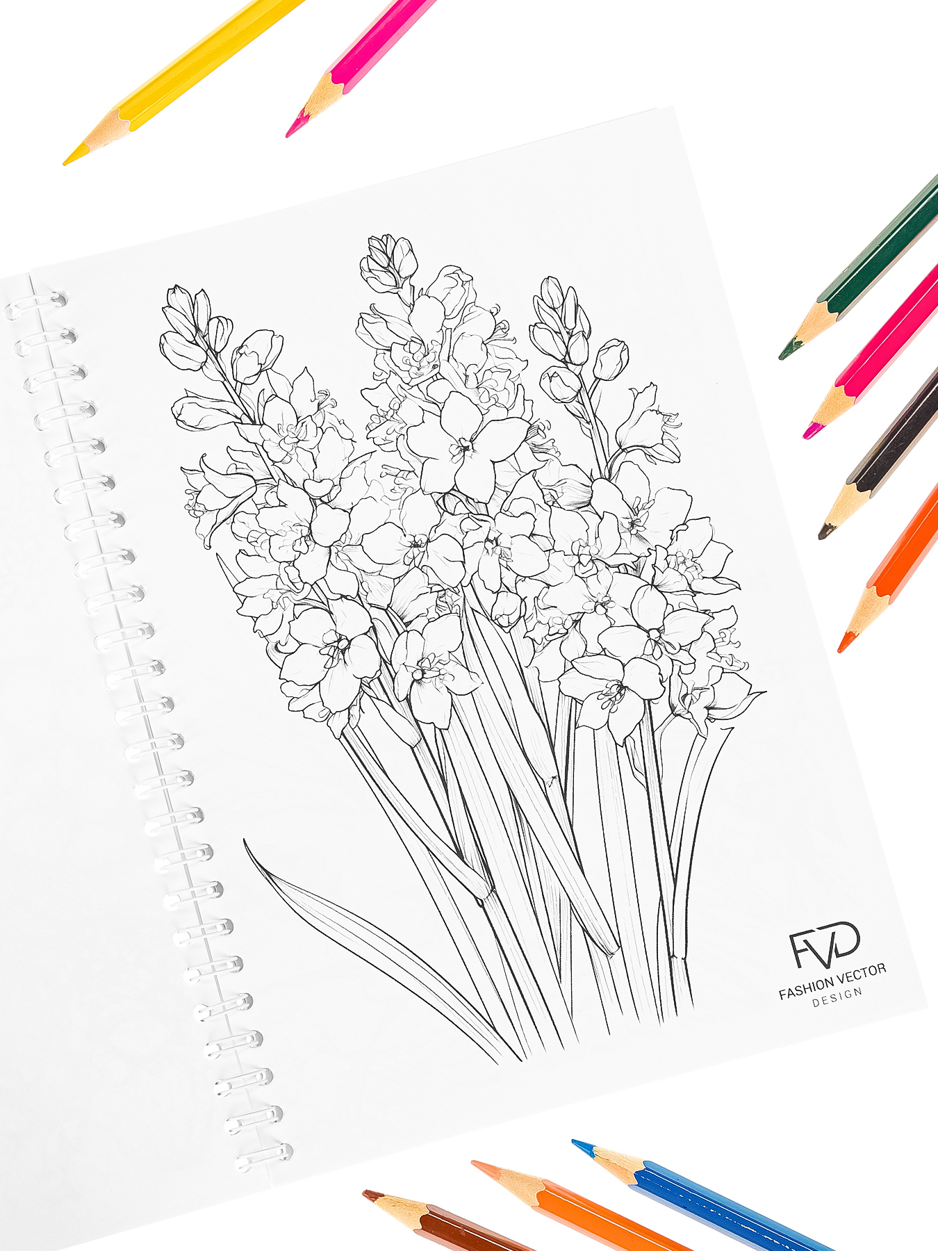 Раскраска Fashion Vector Design А5 30 листов Весенние цветы - фото 2