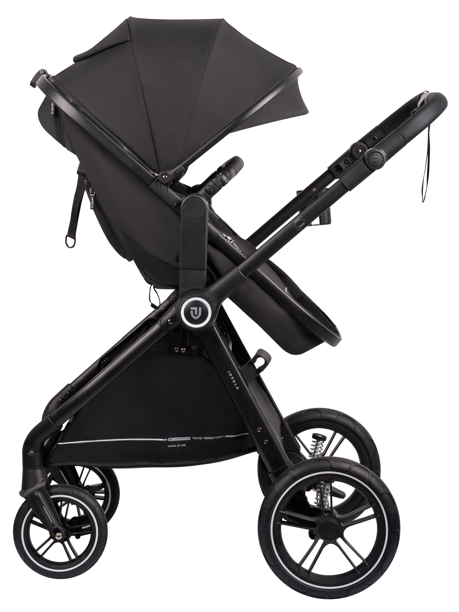 Коляска трансформер JOVOLA Truck, перекидная ручка черный - фото 9