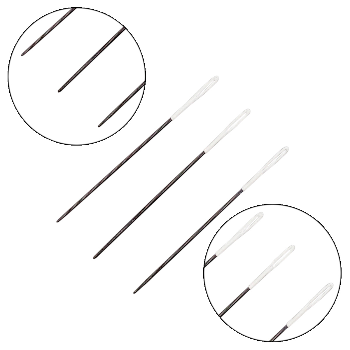 Иглы Pony черные с белым вытянутым ушком тупым концом для трикотажа BLACK Tapestry №28 5 шт 05839 - фото 1