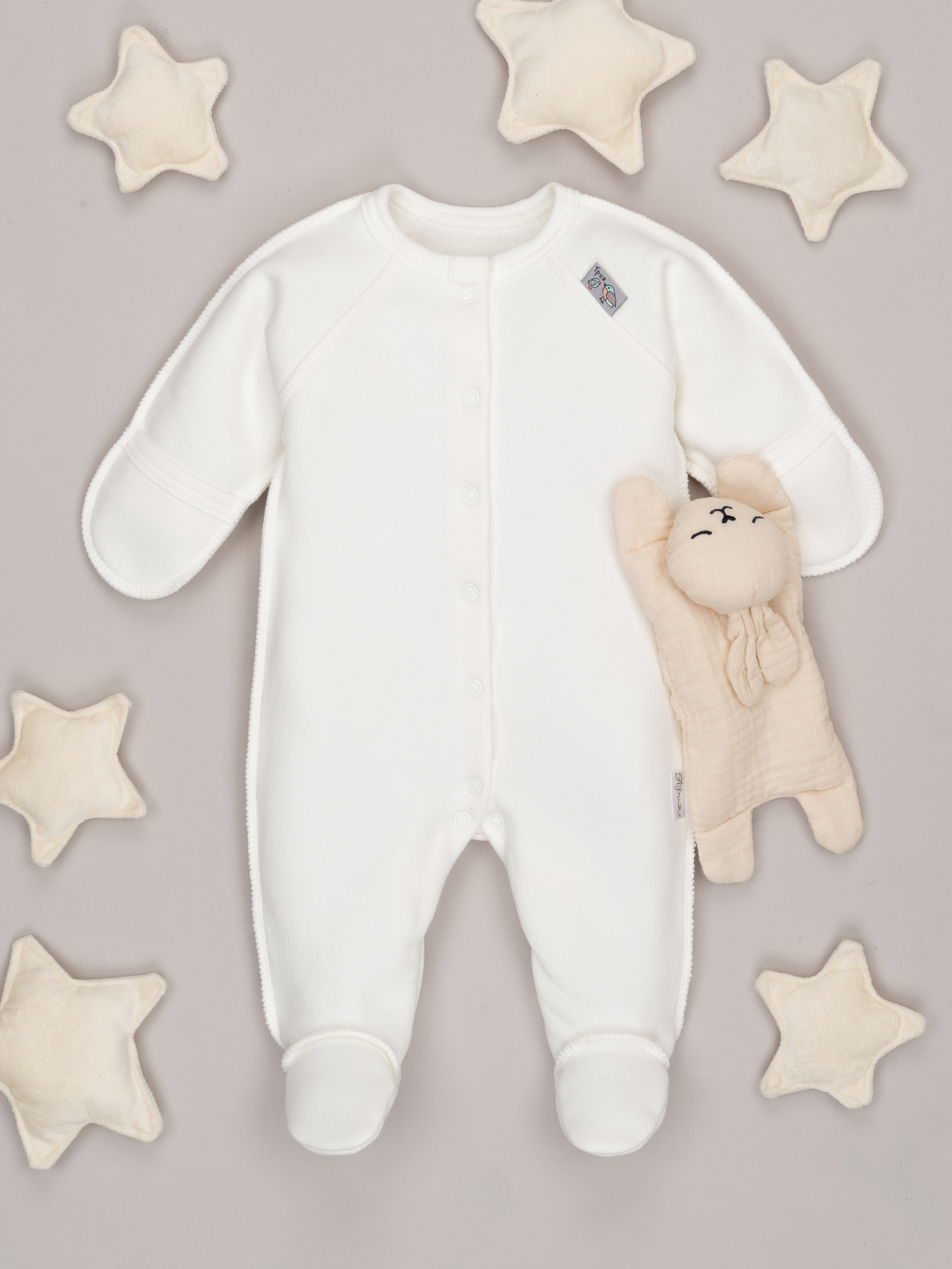 Комбинезон ТРИЯ 1131 футер 3-х нитка экрю - фото 1