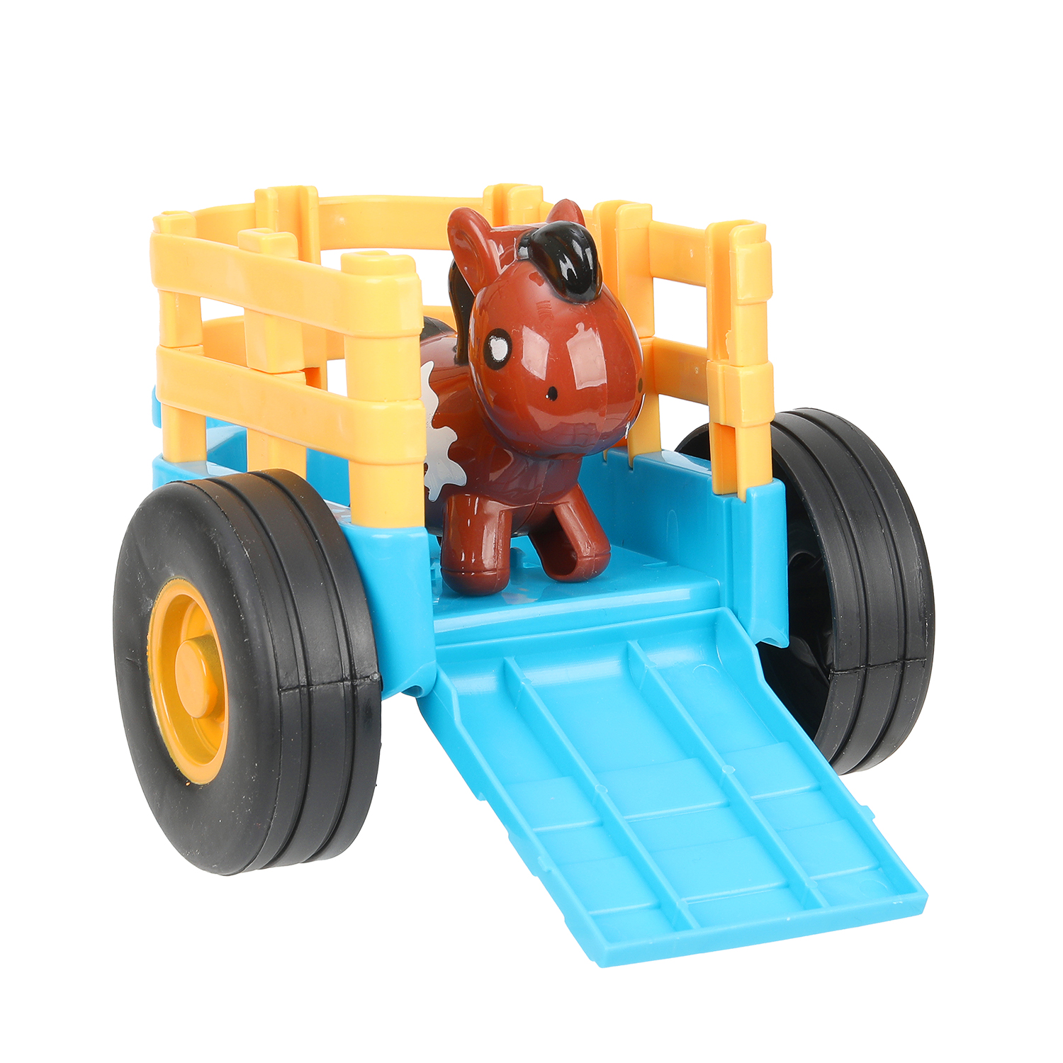 Каталка УМка Синий трактор на веревочке синий - фото 6