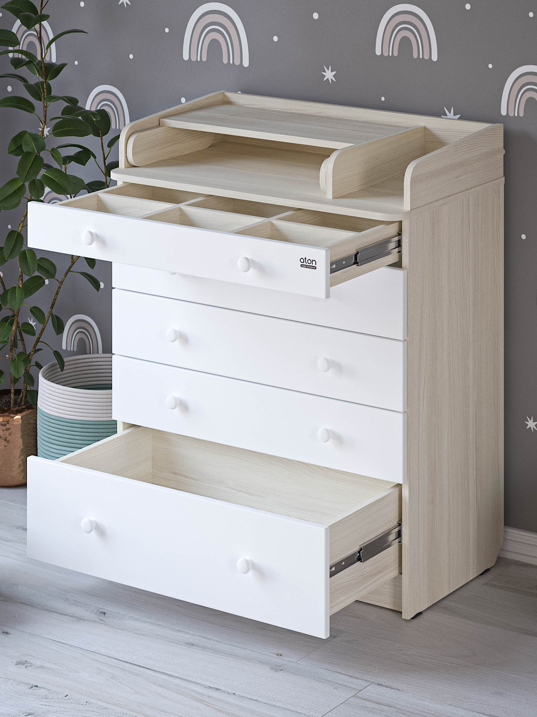 Комод пеленальный Aton Maks ясень севилья-белый софт - фото 6