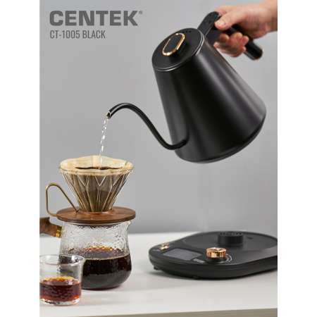 Электрический чайник CENTEK CT-1005 черный 1 л функция регулировки температуры