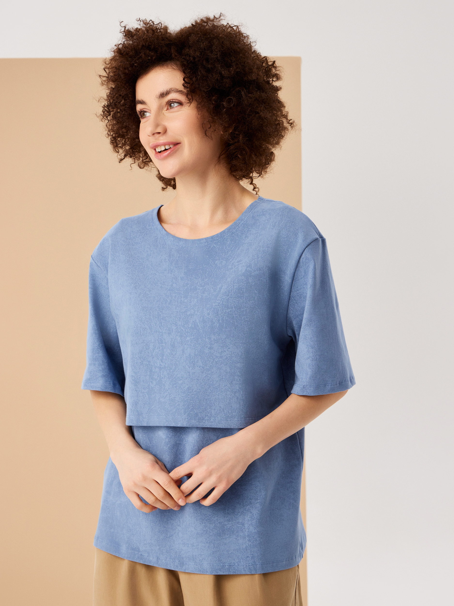 Футболка для кормящих Proud Mom ФВАР-0300-голубой - фото 8