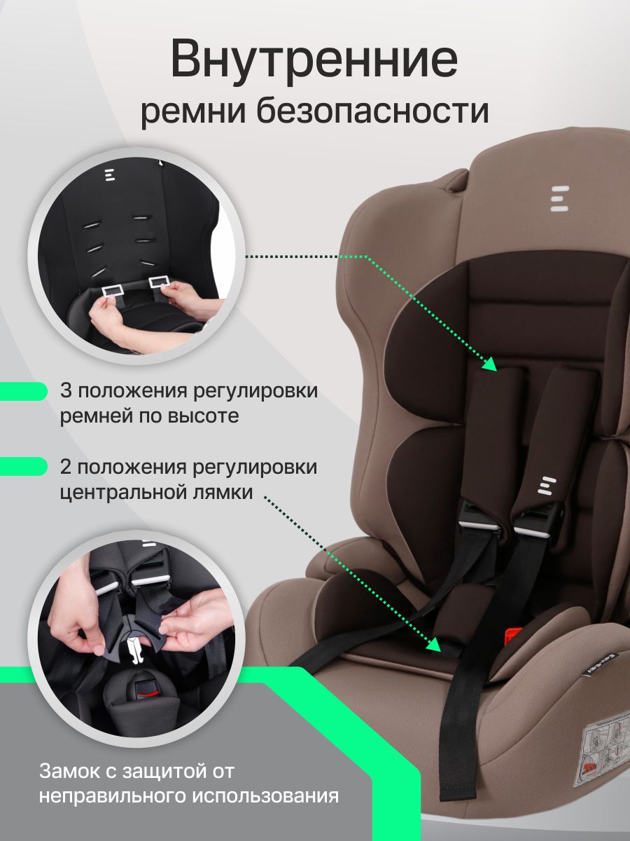Автокресло Еду-Еду KS 545 Lux 1/2/3 (9-36 кг) коричневый - фото 5
