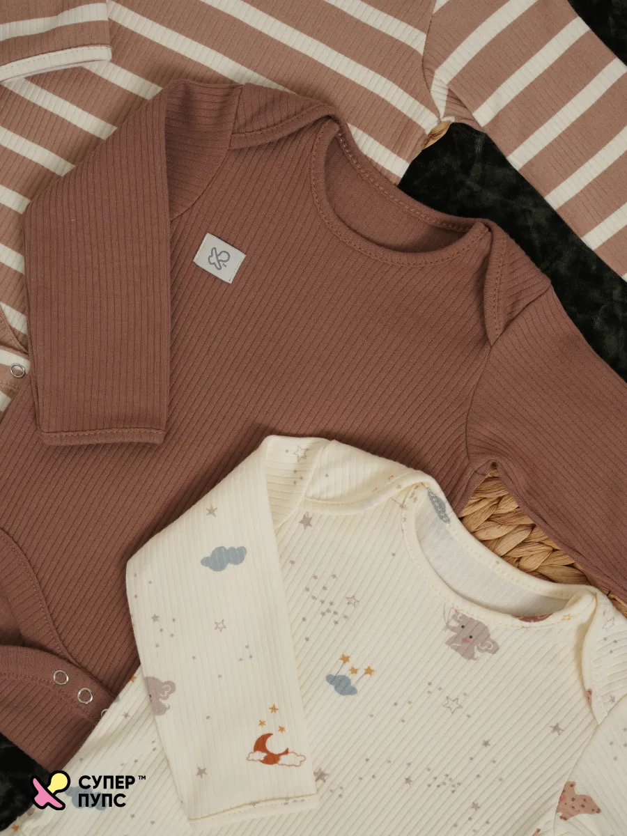Боди 3 шт Супер Пупс нбр/3пр/бд/sk20/полоска/сон - фото 23