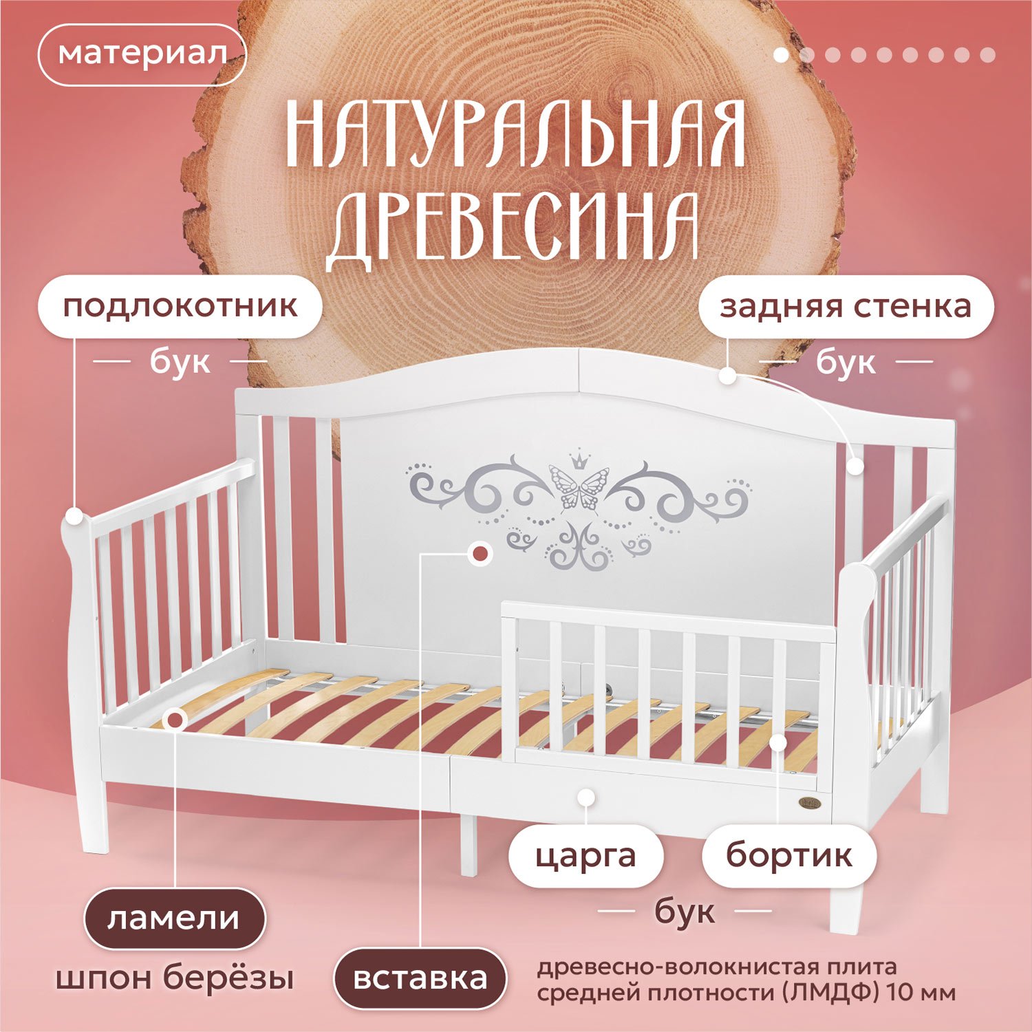 Кровать подростковая Nuovita Stanzione Verona Div Armonia (белый) - фото 3