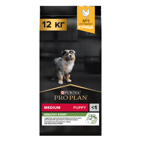 Корм для щенков PRO PLAN средних пород с курицей 12кг