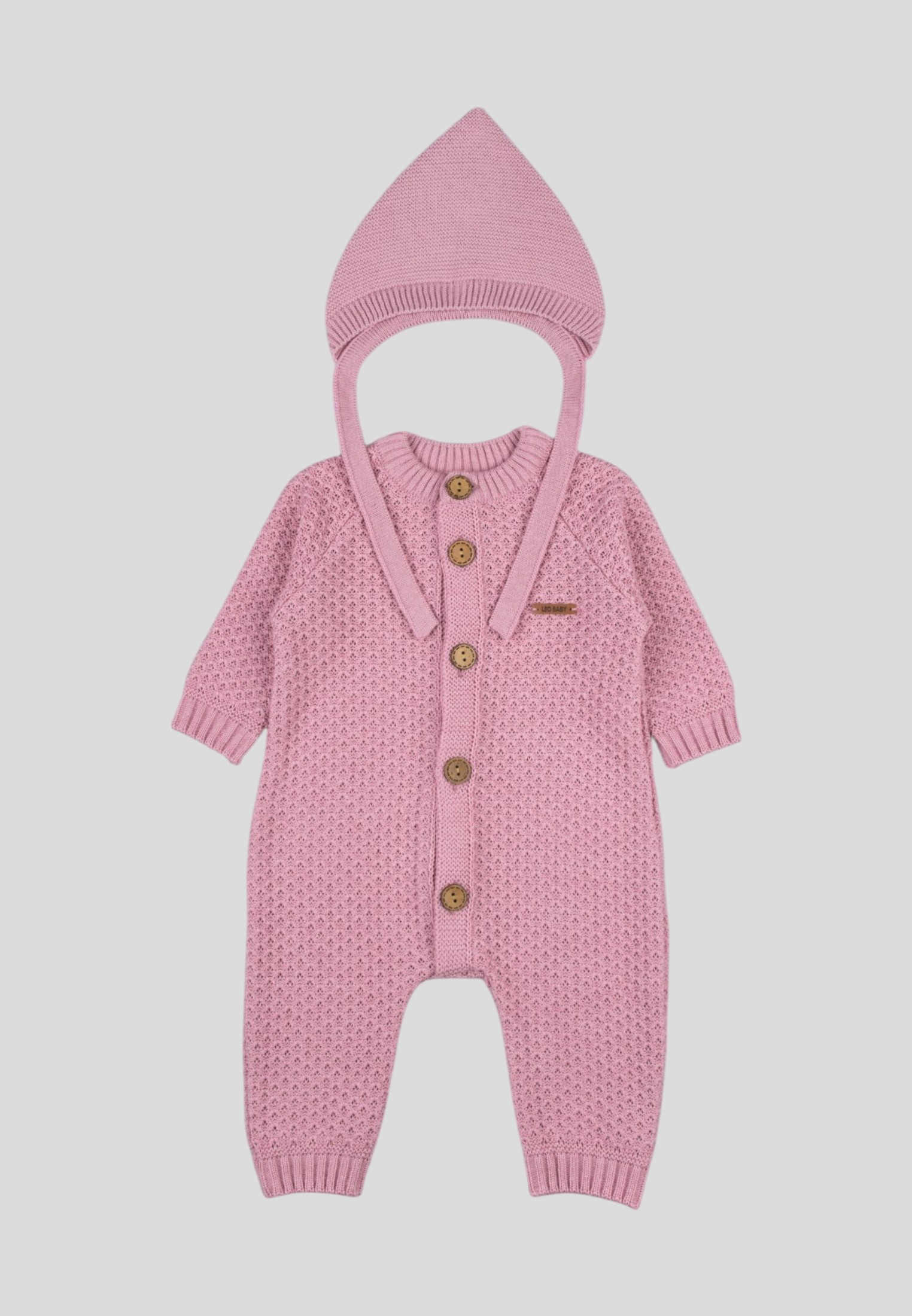 Комбинезон с чепчиком LEO 4028С_пудровый - фото 1