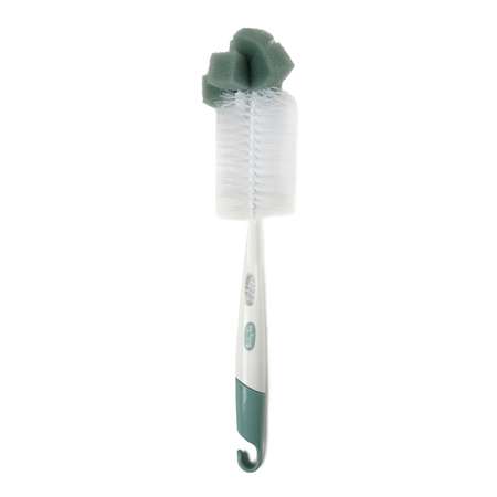 Ершик для бутылочек и сосок BabyGo 2в1 с губкой Green
