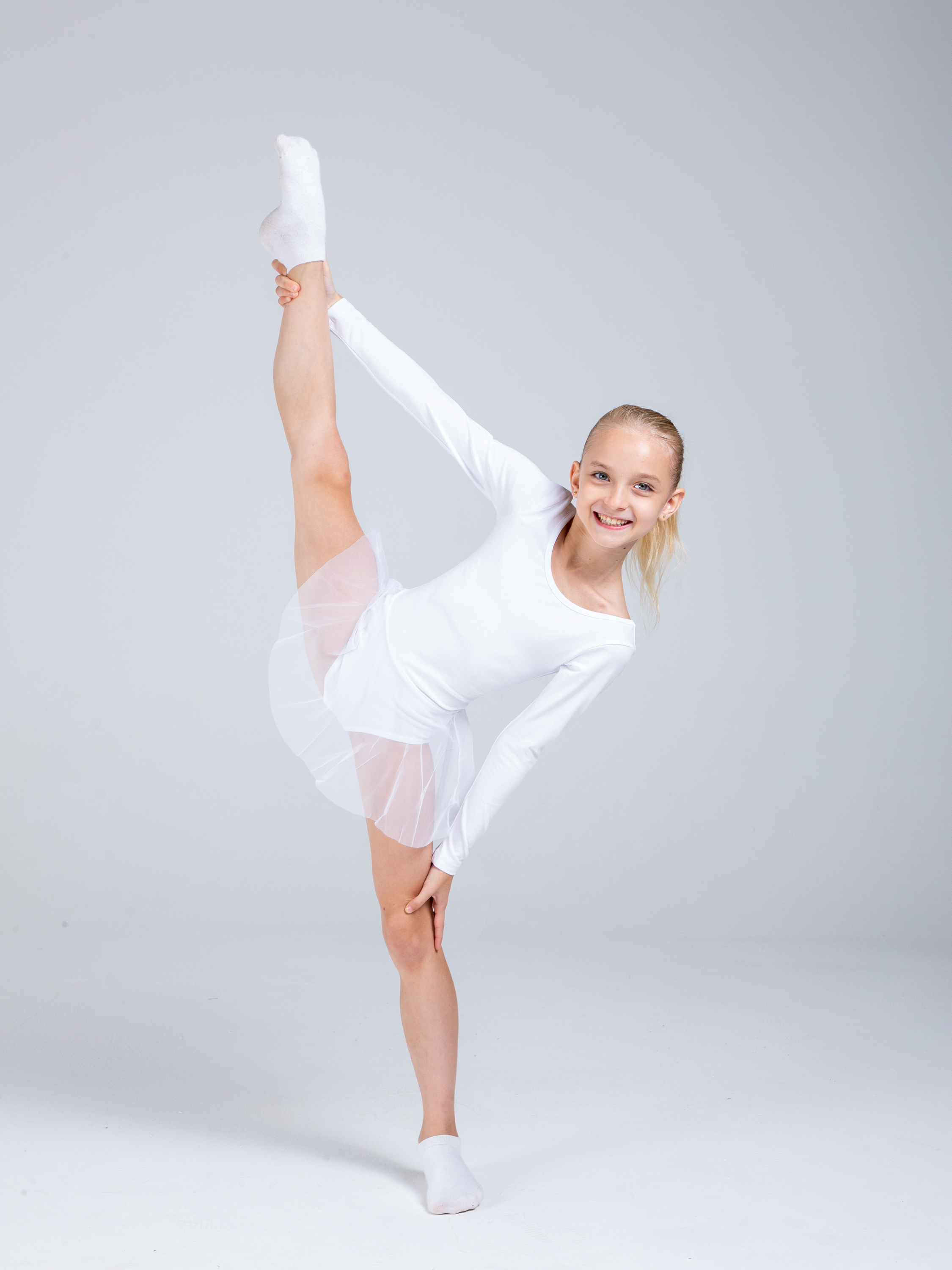 Купальник гимнастический STELLA MODA 26403._белый - фото 1