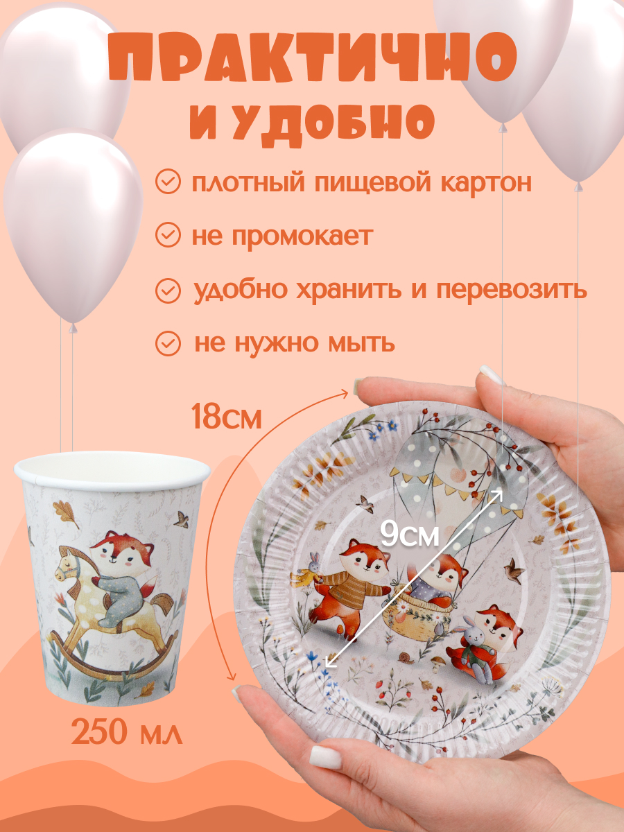 Набор посуды для праздника Miland Лисички - фото 2