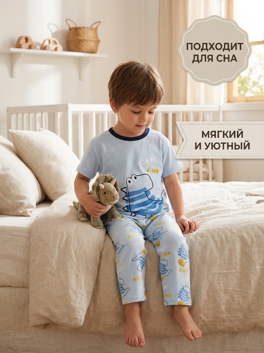Костюм Bambooland summerlongpants_bluedino - фото 10