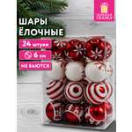 Елочные игрушки Золотая сказка шары на новогоднюю елку набор 24 штуки