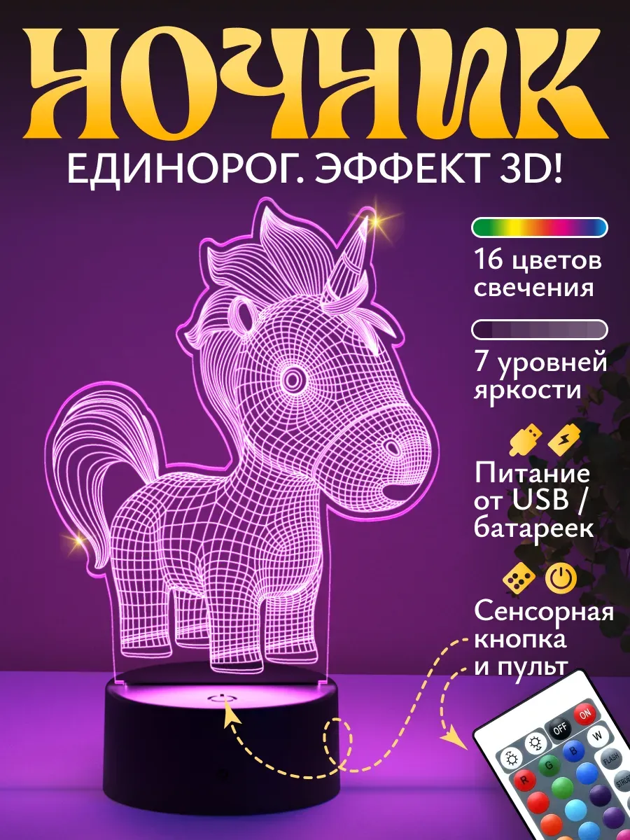 Ночник Светофей Малыш единорог - фото 1