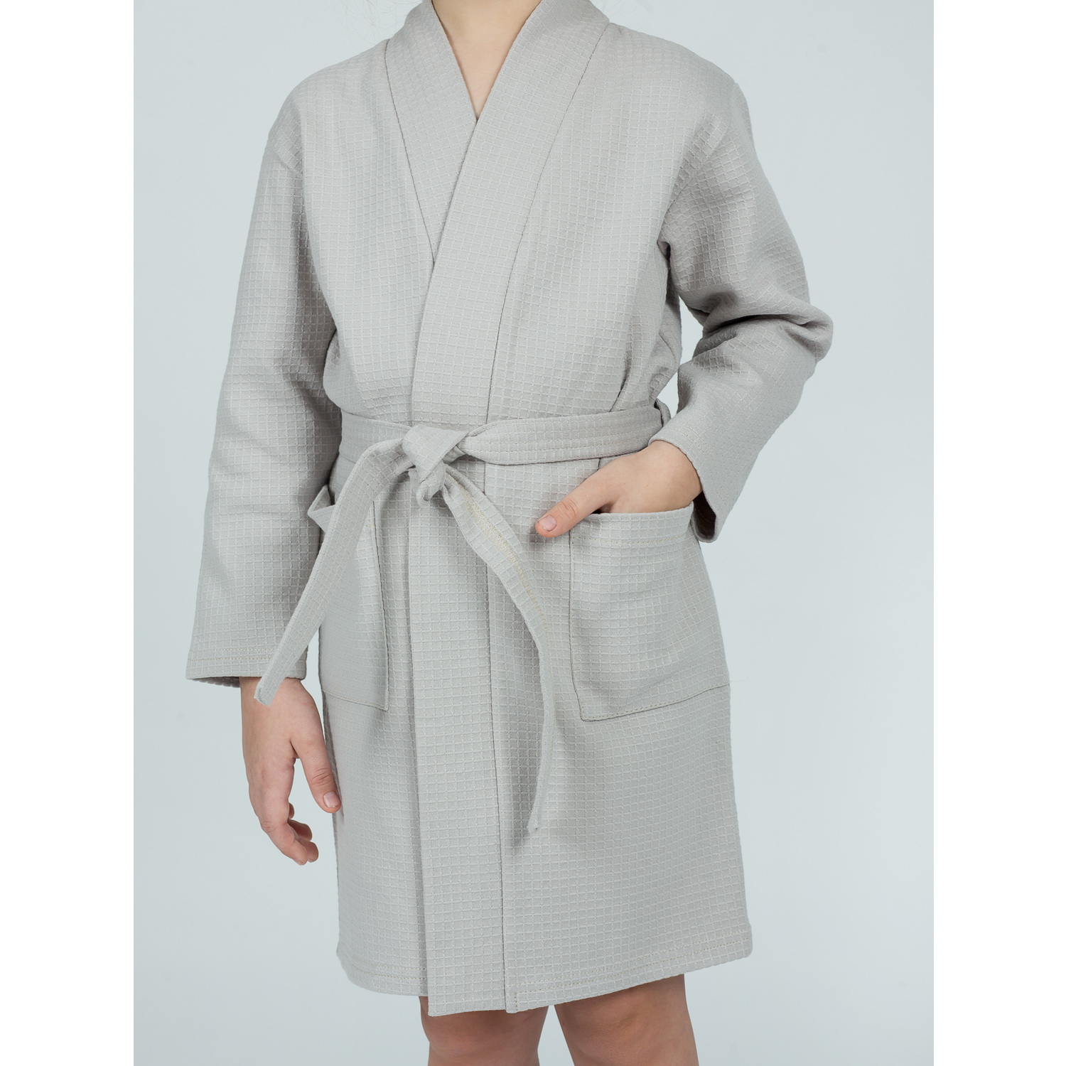 Халат KiMMi co К-1408913 св.серый - фото 9