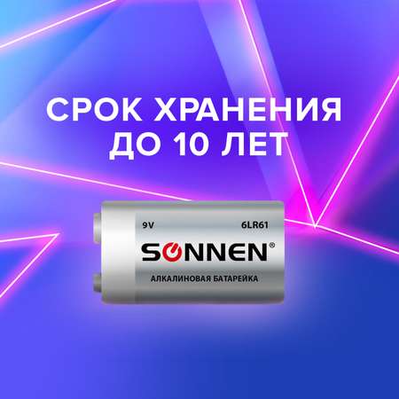 Батарейка алкалиновая Sonnen крона щелочная призматическая 6LR61 / 6LF22 / 1604A