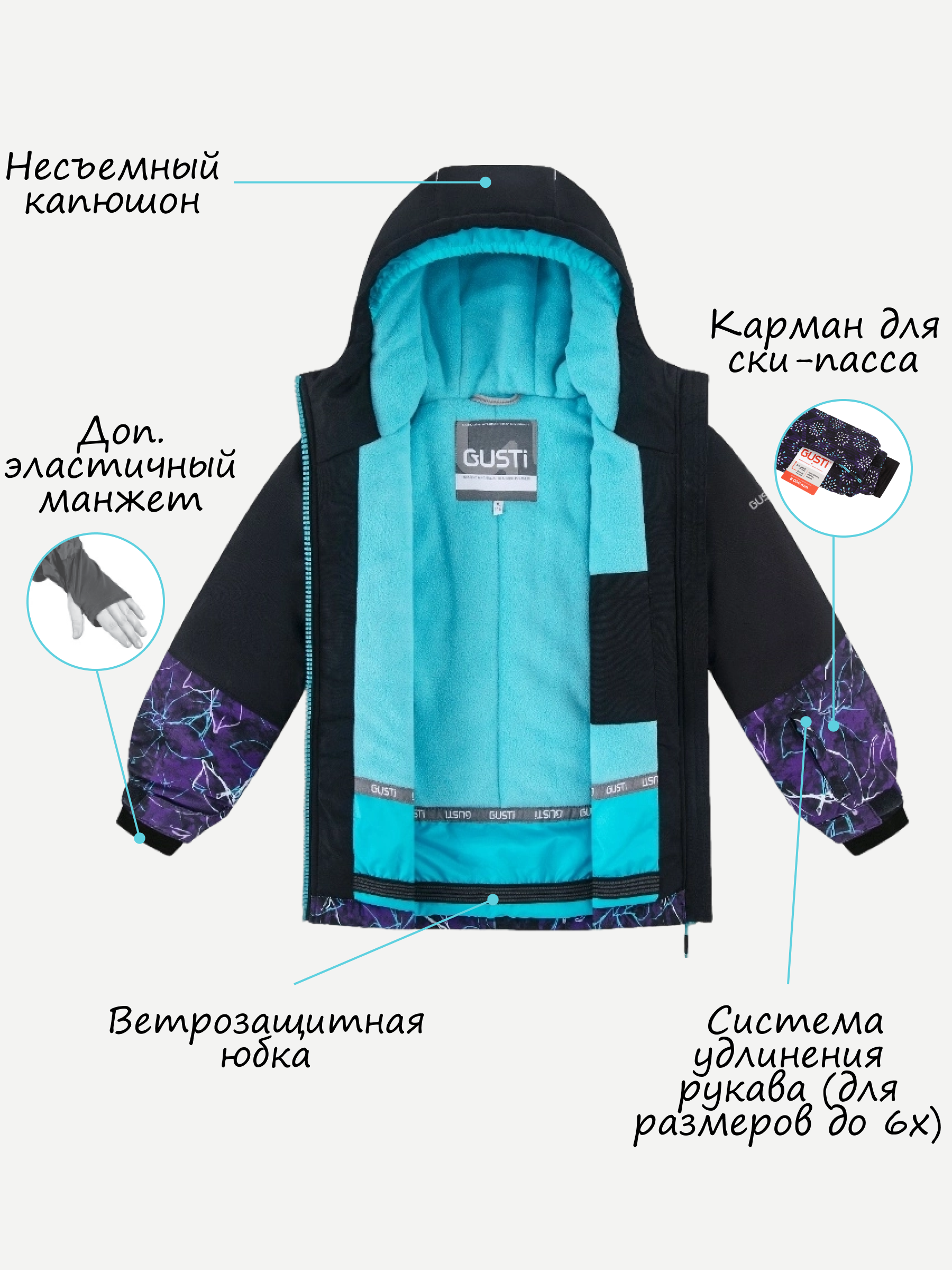 Куртка и полукомбинезон GUSTI GW4GS821-BLACK - фото 4