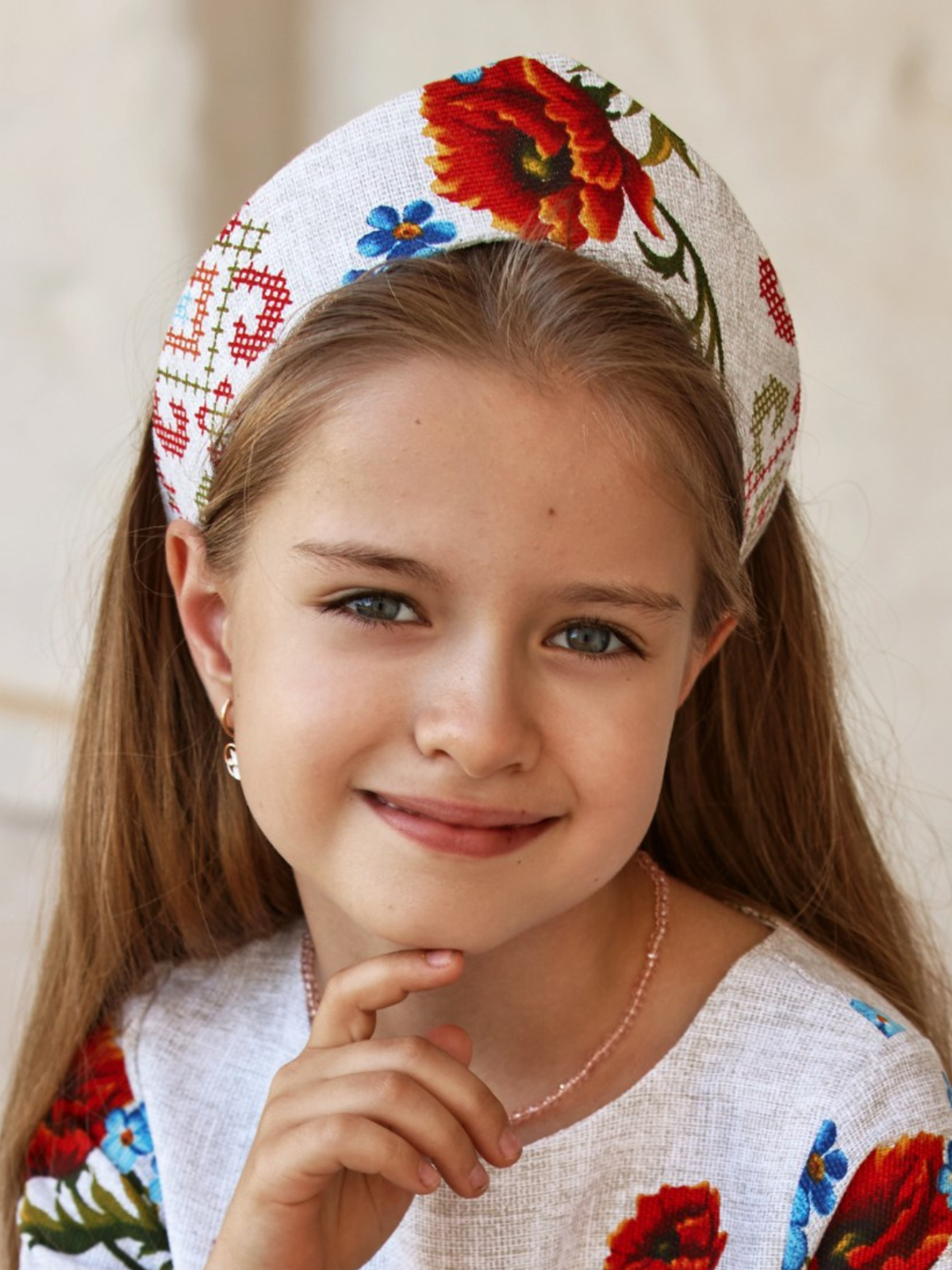 Кокошник MOUN кокошник_рогожка_маки - фото 1