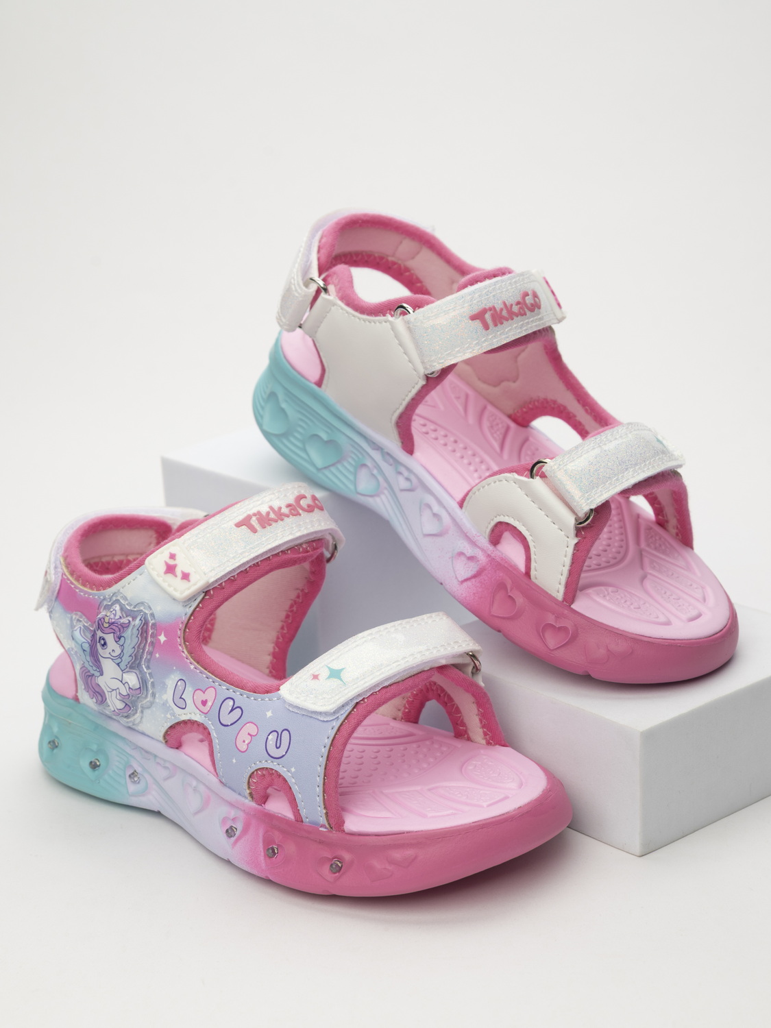 Сандалии TikkaGo 1D07_10182_white-pink-biruza - фото 1