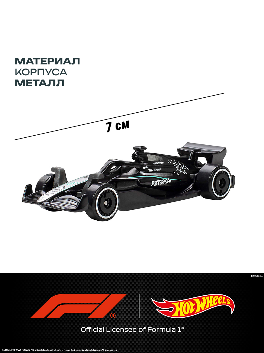 Болид Hot Wheels Коллекционные модели Формула 1 1:64 JLN11 - фото 8