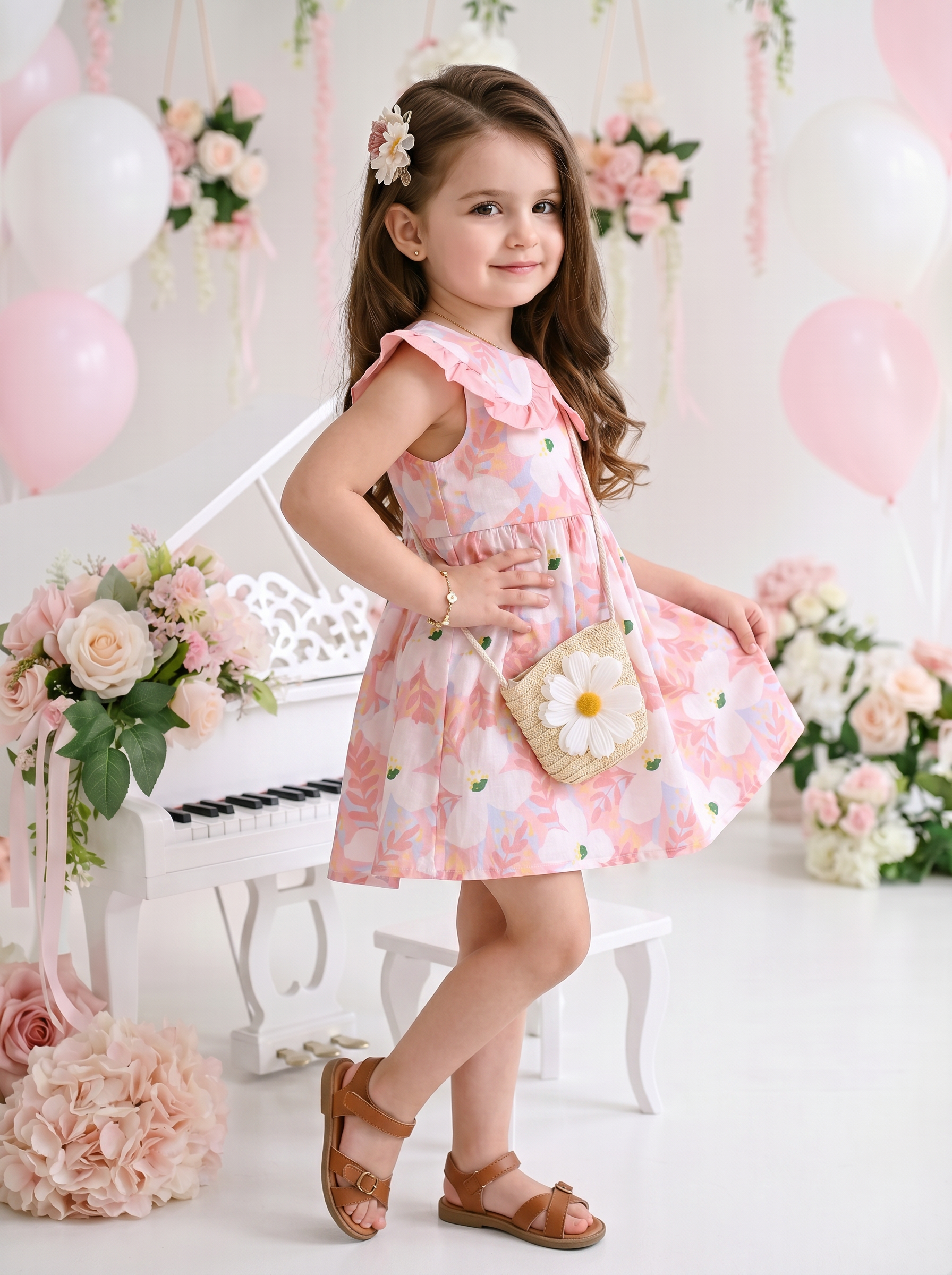 Платье Artcher kids Платье009Цветы_розовое - фото 7