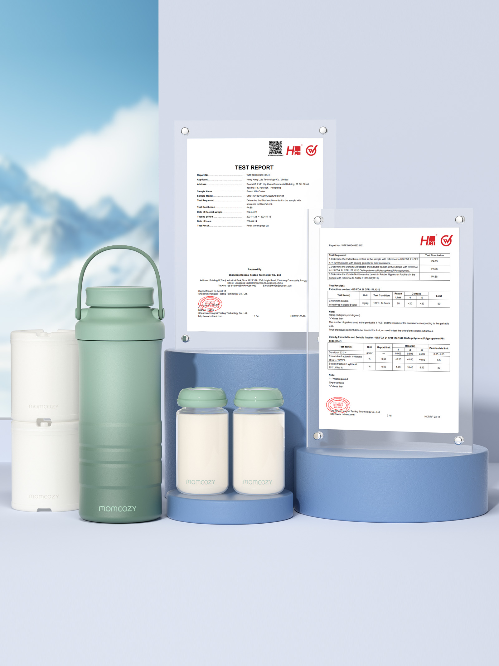 Термоконтейнер для грудного молока Momcozy портативный в наборе 2 бутылочки по 300 мл - фото 7