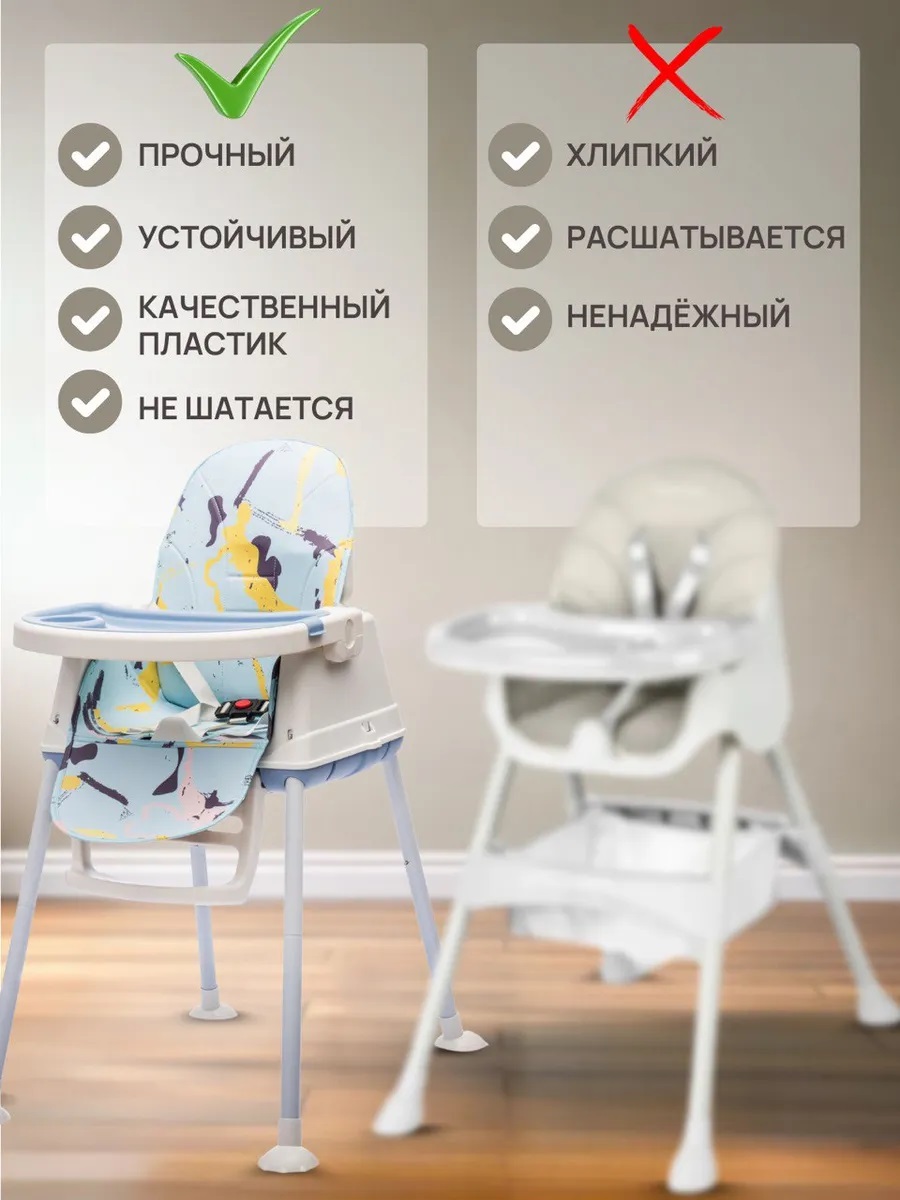 Стульчик для кормления TOMMY Roll голубой - фото 6