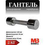 Гантель MbBarbell Фитнесс неразборная 2,0 кг хром