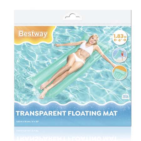 Матрас для плавания Bestway Голубой 183х76 см Прозрачный верх