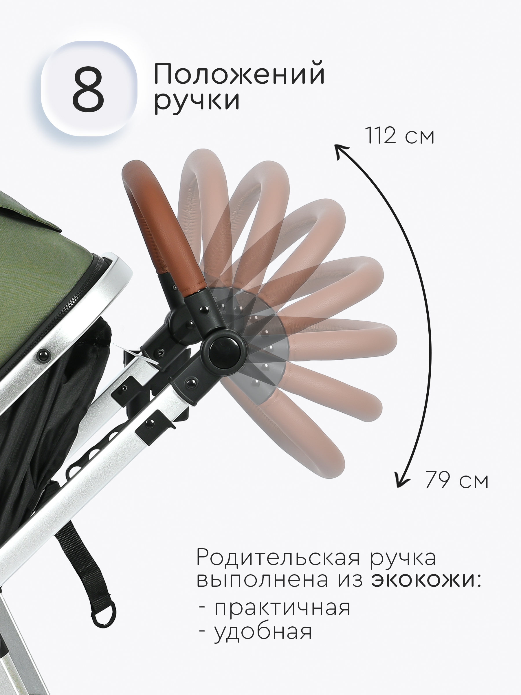 Коляска трансформер Tomix Sunny зеленый - фото 3