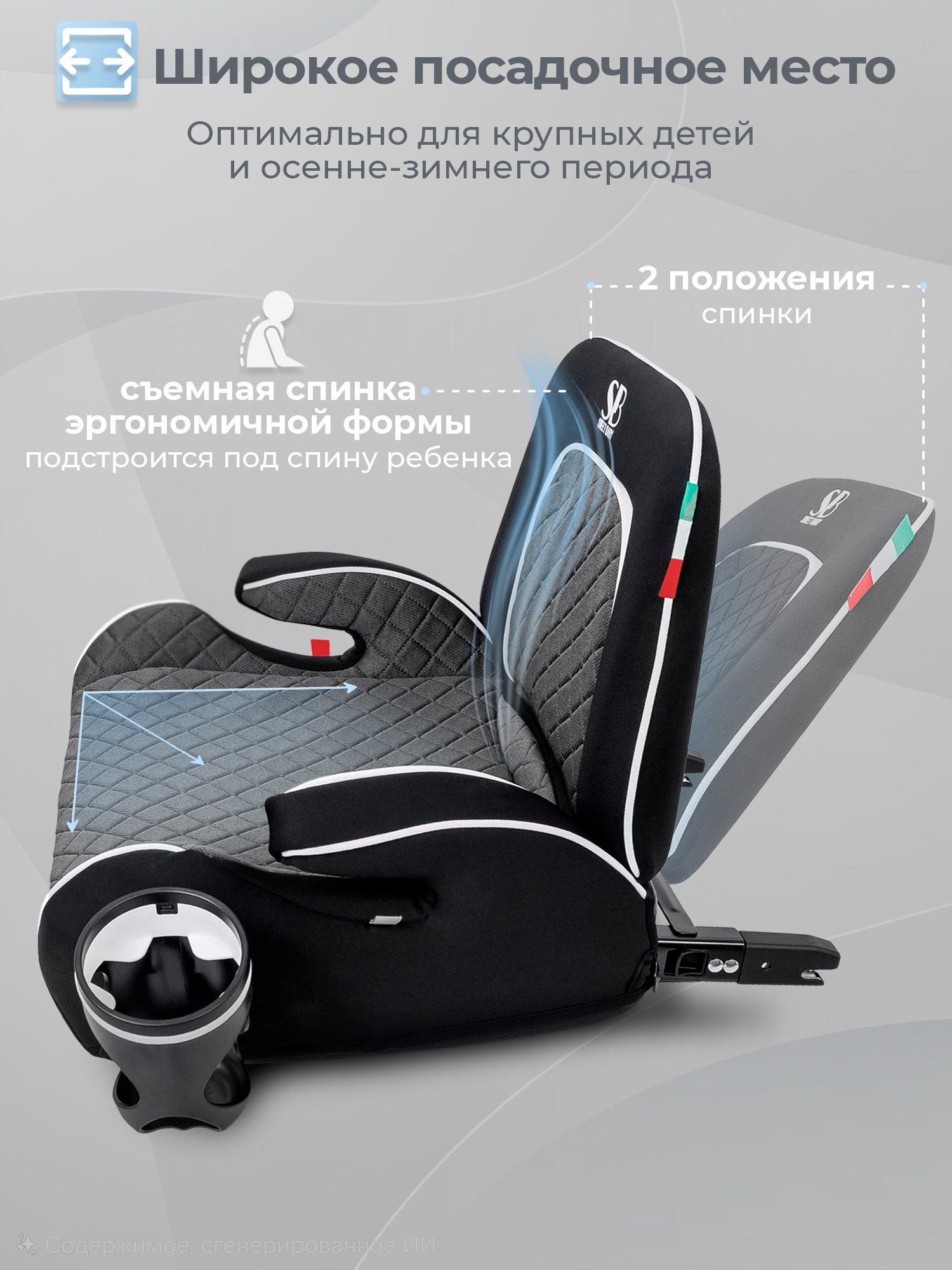 Автокресло Sweet Baby Fantino Isofix 3 (22-36 кг) серый - фото 7