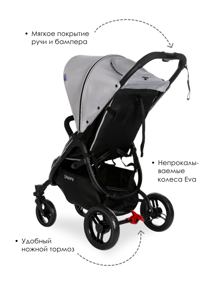 Коляска прогулочная Valco baby Snap 4 Flatt Matt / Cool Grey серый - фото 5
