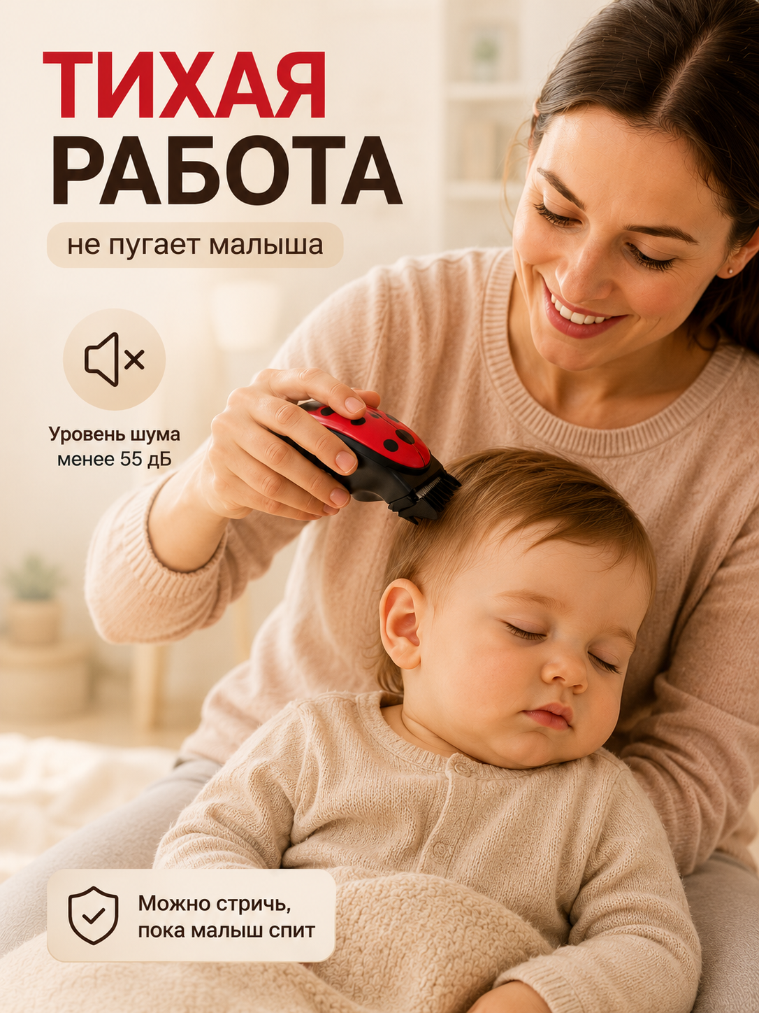 Машинка для стрижки волос детская ADUMI Божья коровка - фото 2