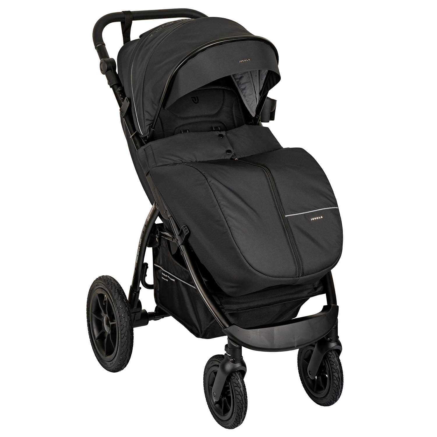 Коляска прогулочная JOVOLA SELENA Air 25 с сумкой черный - фото 16