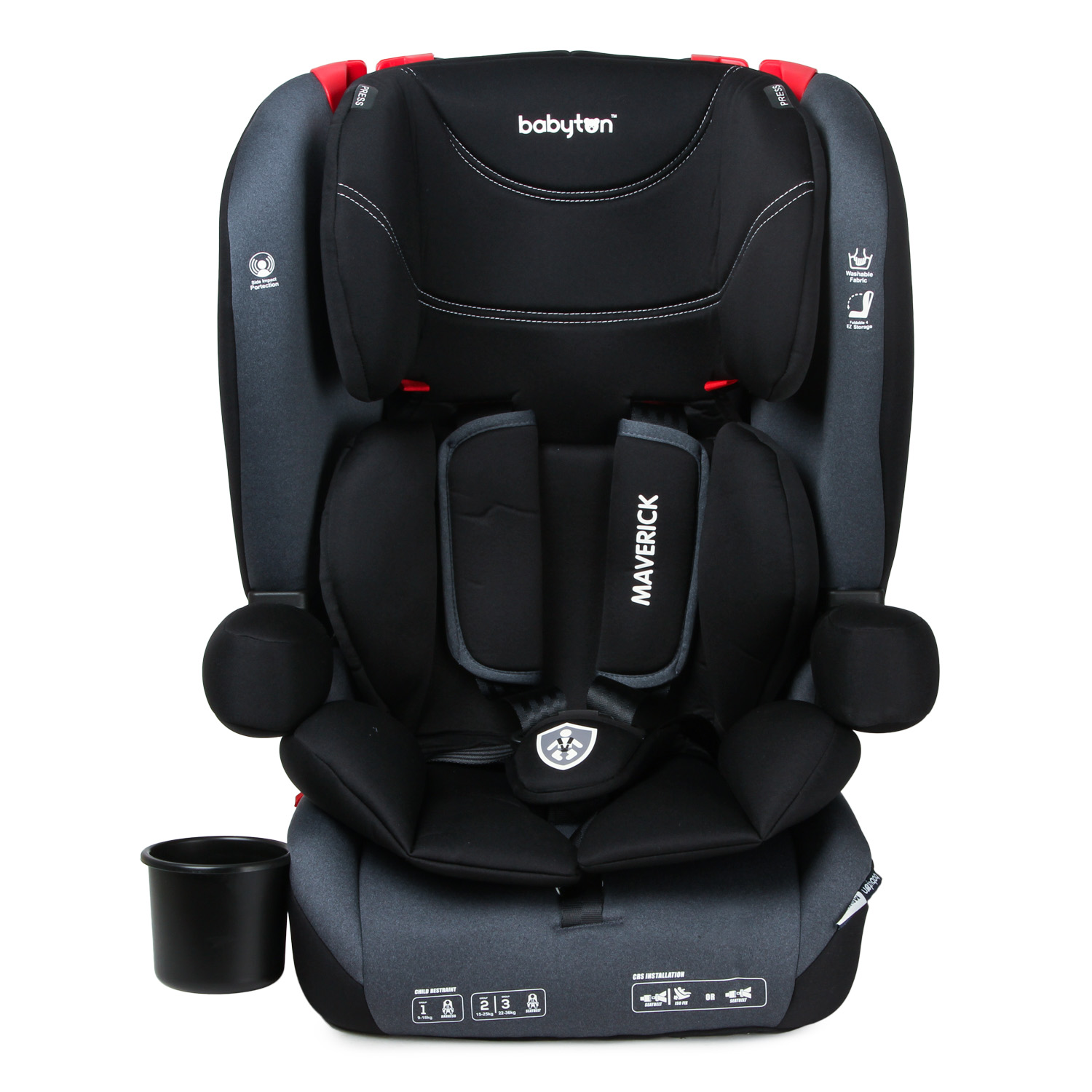 Автокресло Babyton Maverick Black Isofix 1/2/3 (9-36 кг) - фото 9