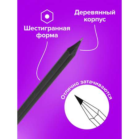 Карандаши чернографитные Brauberg 12 шт.