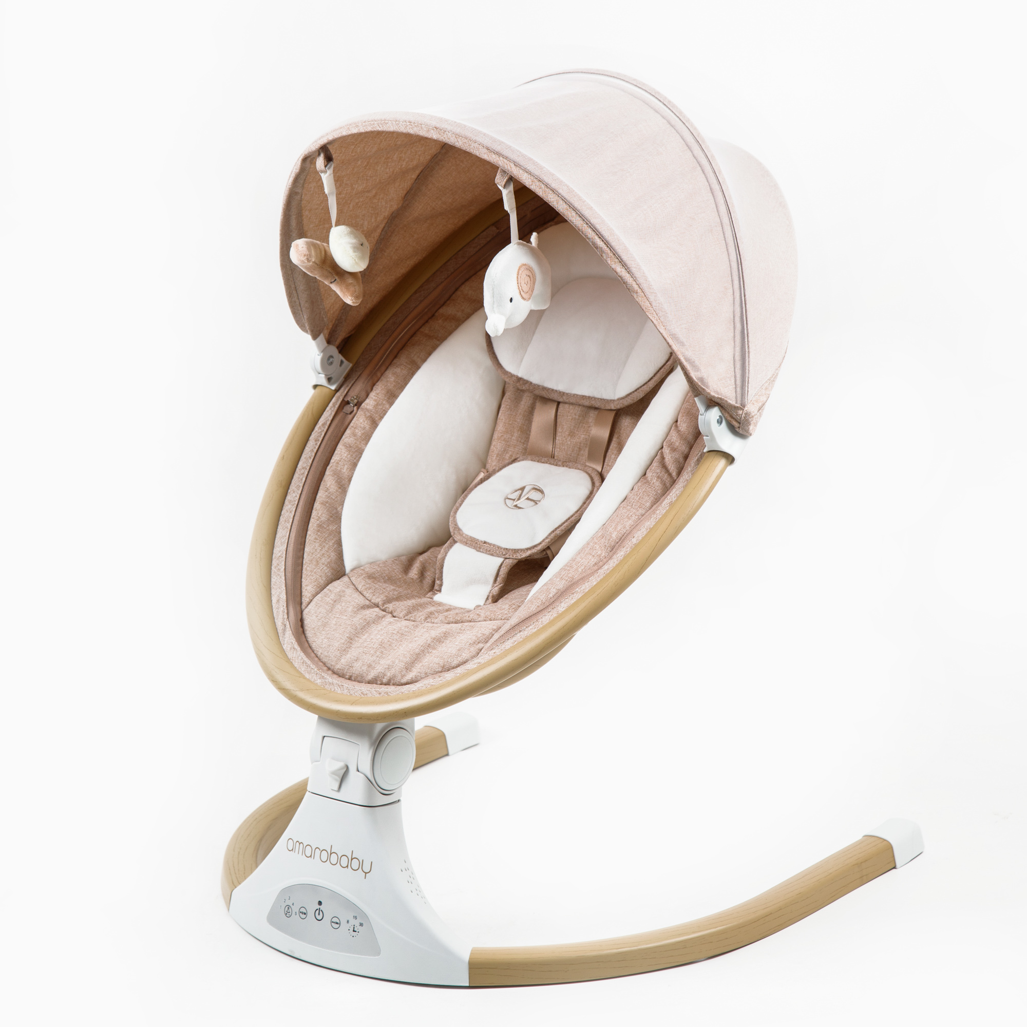 Электронные качели детские Amarobaby Ergo Swing бежевые - фото 19