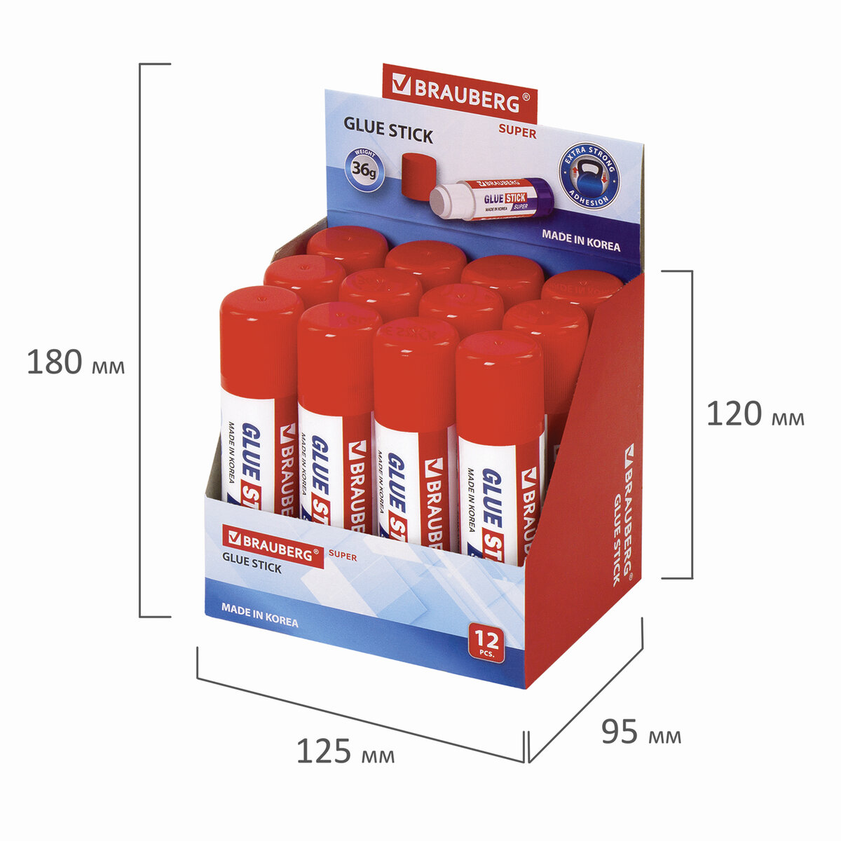 Клей-карандаш Brauberg 36 г 12 шт. - фото 10