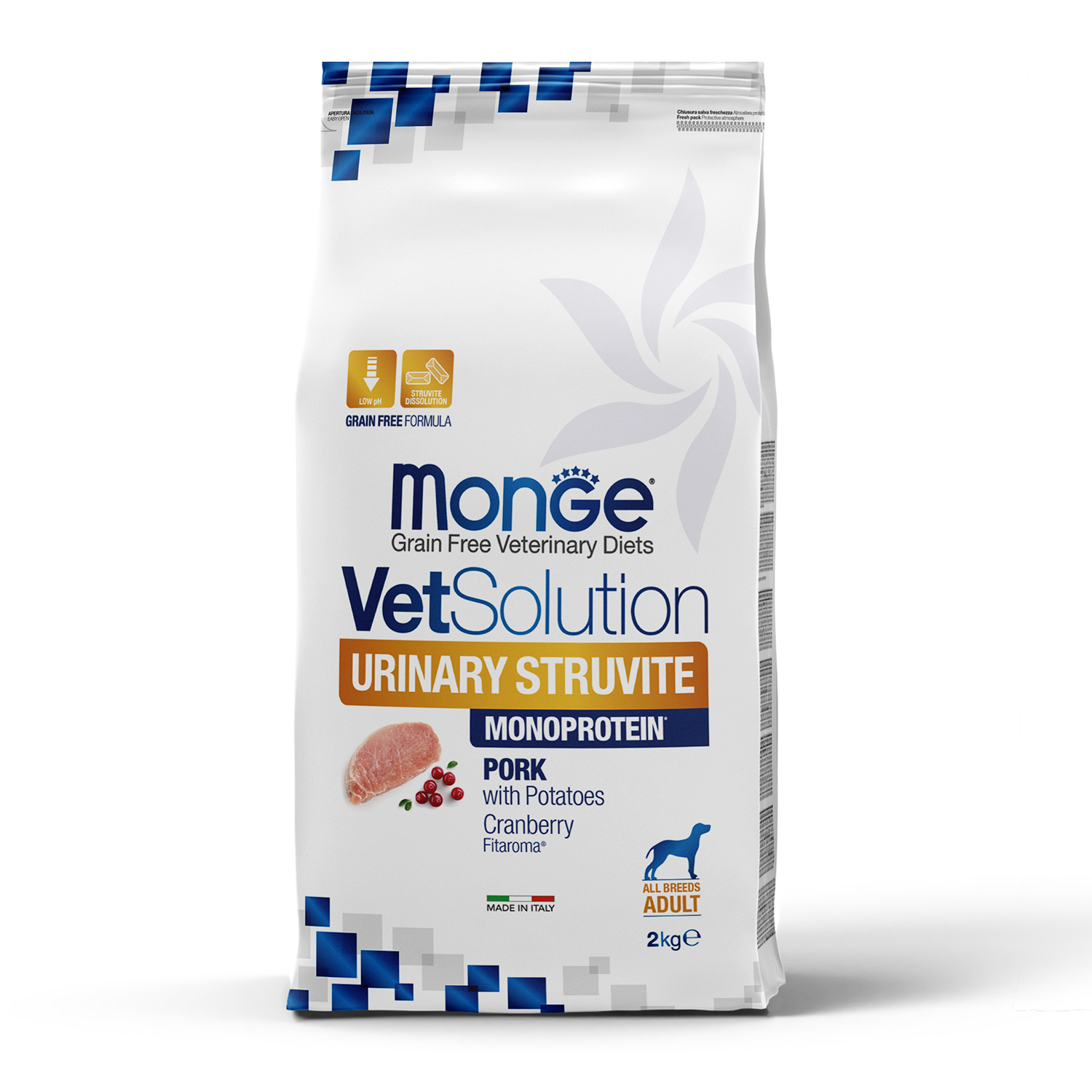 Корм для собак диетический MONGE VetSolution Dog Urinary Struvite при струвитном течении МКБ 2кг - фото 1