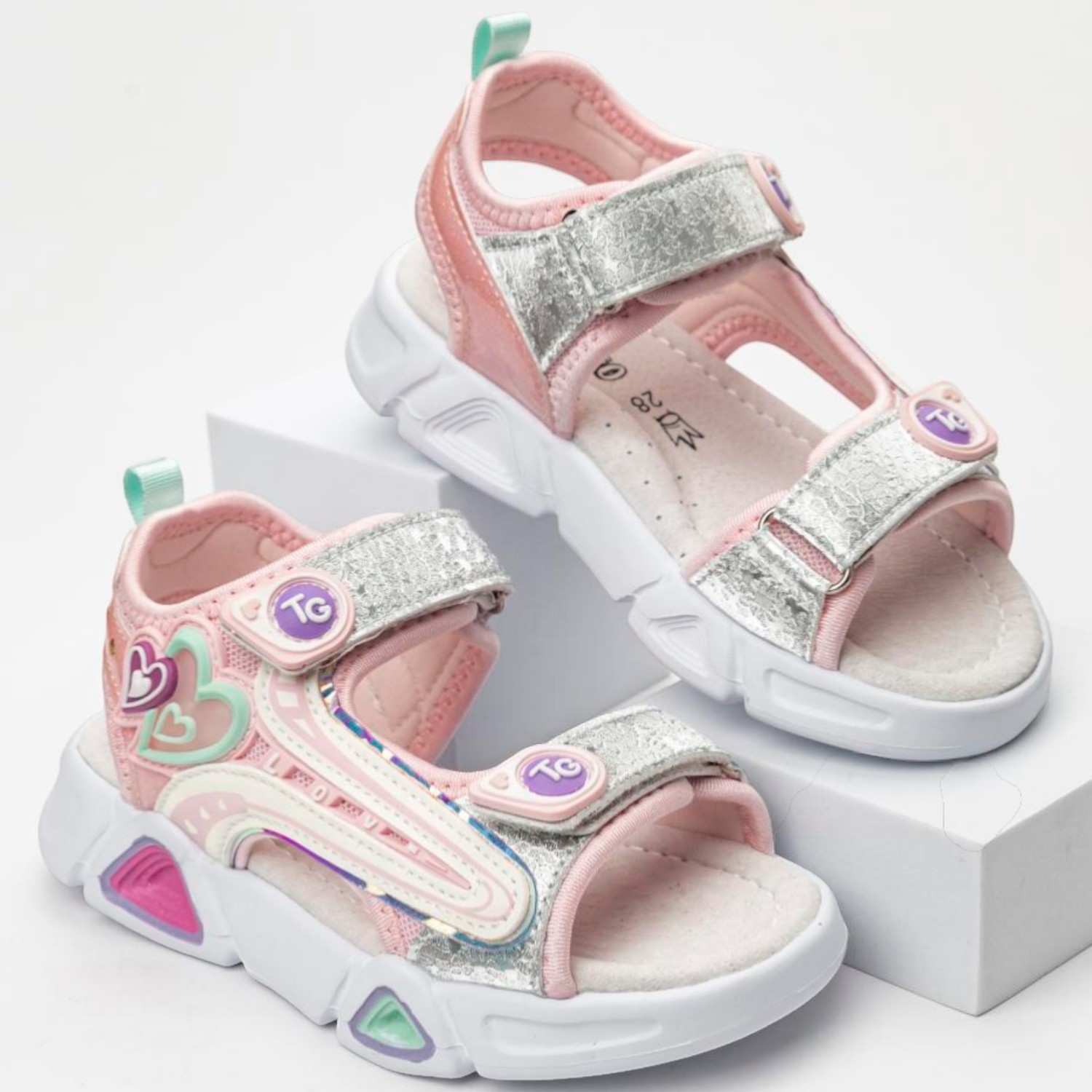 Сандалии TikkaGo 7F18_2605_pink-silver - фото 1