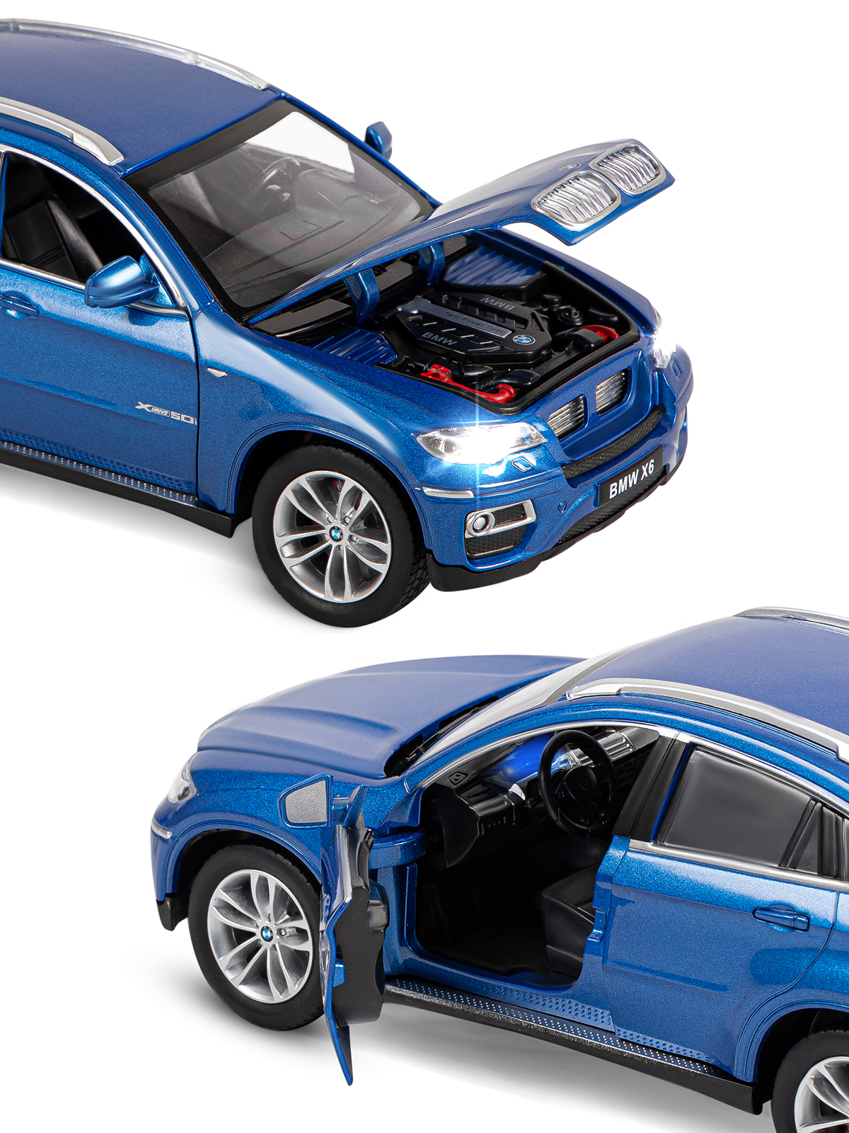 Внедорожник АВТОпанорама BMW X6 1:26 JB1200121 - фото 8