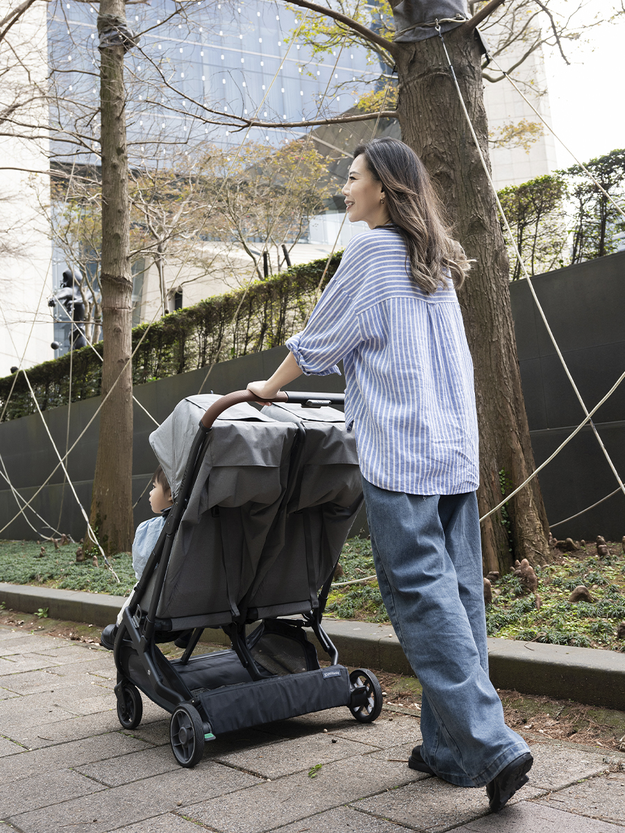 Коляска прогулочная для двойни UPPAbaby Minu V3 DUO серый - фото 2