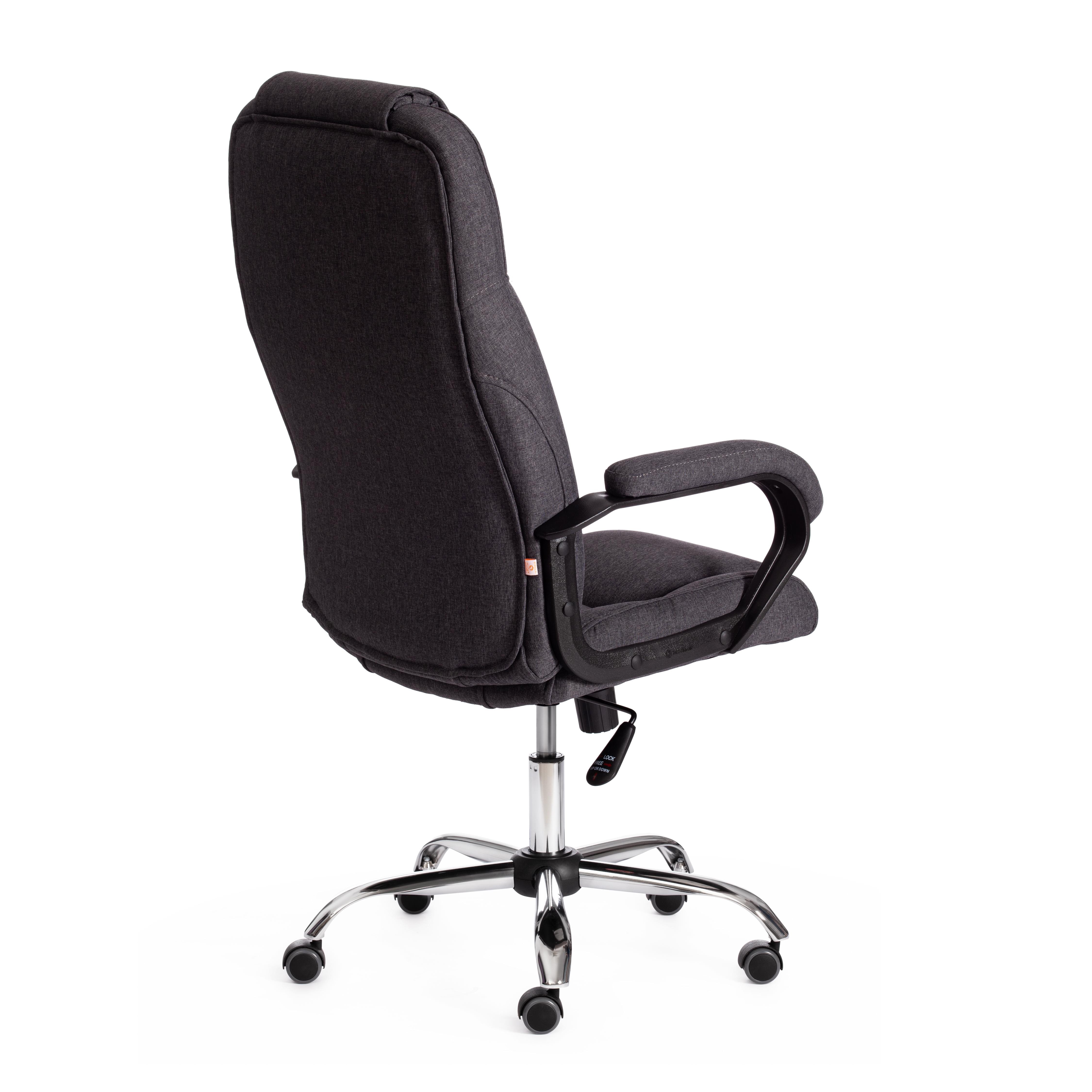 Компьютерное кресло TETCHAIR Бергамо хром ткань темно-серый - фото 4
