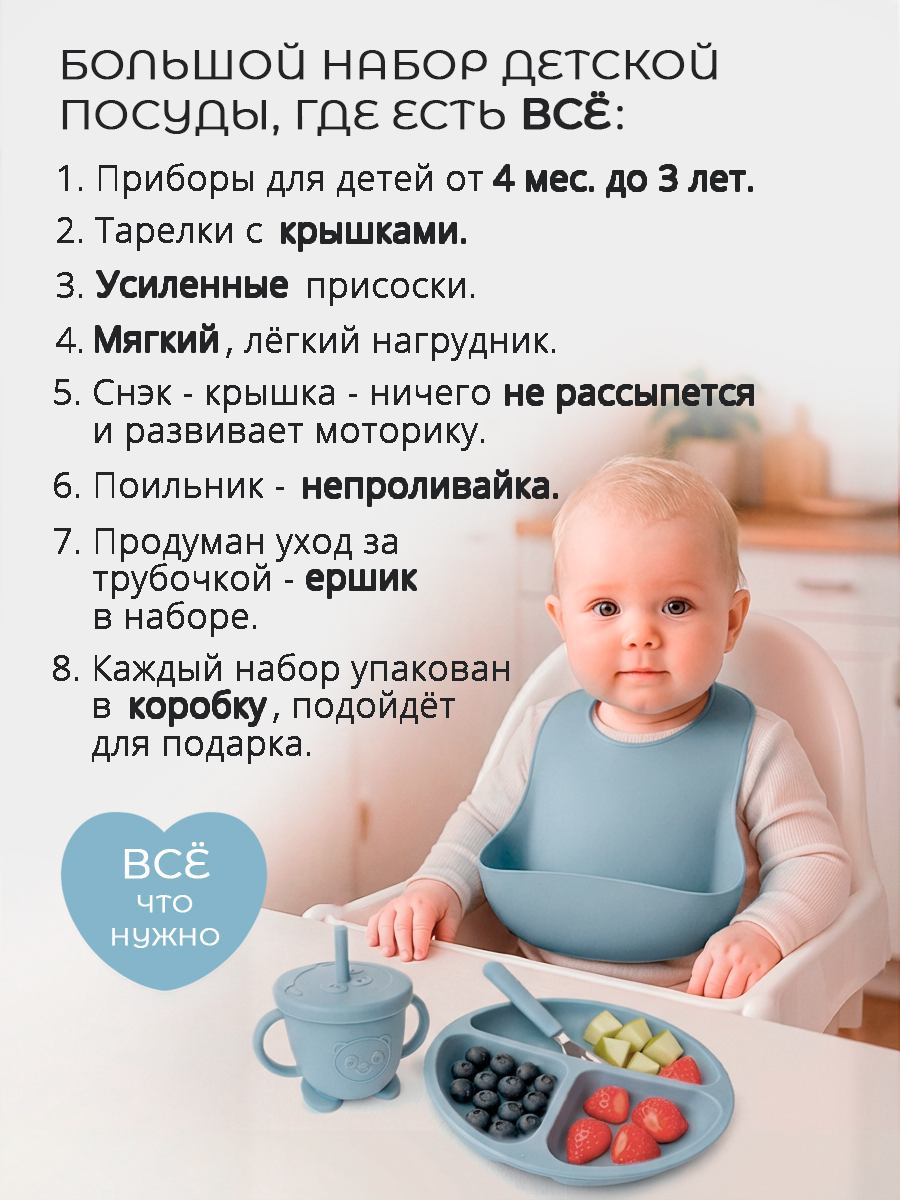 Набор посуды Детская Лавка Голубой 13 предм. - фото 2