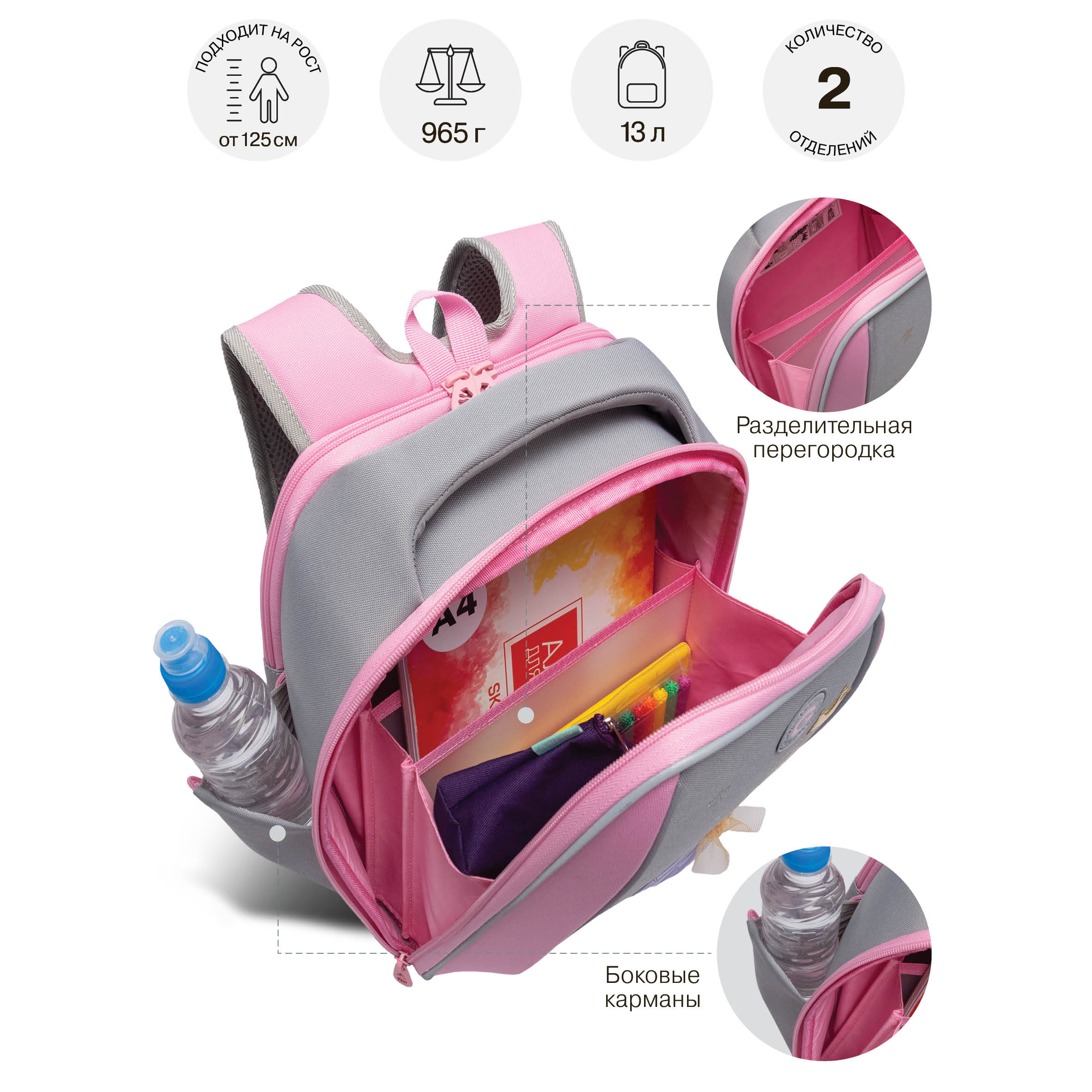 Ранец Grizzly для девочки - фото 9