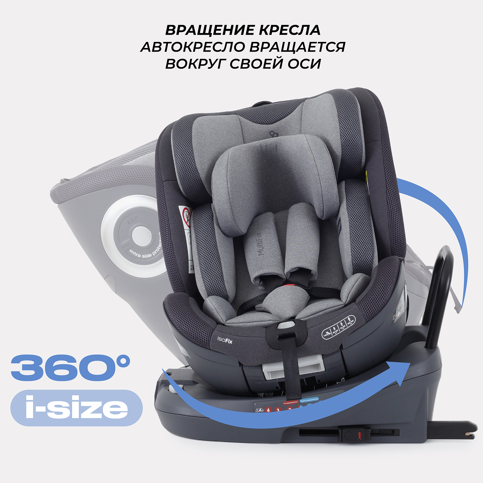 Автокресло Rant MultiFix Grey Isofix 0+/1/2/3 (0-36 кг) серый - фото 7