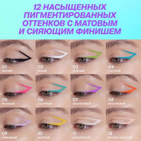 Карандаш для глаз Love Generation гелевый стойкий насыщенный тон 06 лазурный