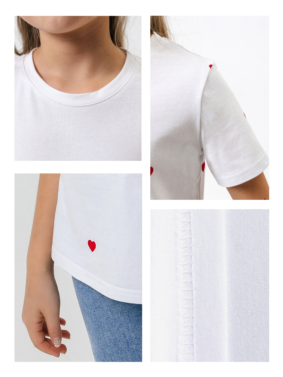 Футболка Селтекс Ю_ФК34 белый/сердечки - фото 7