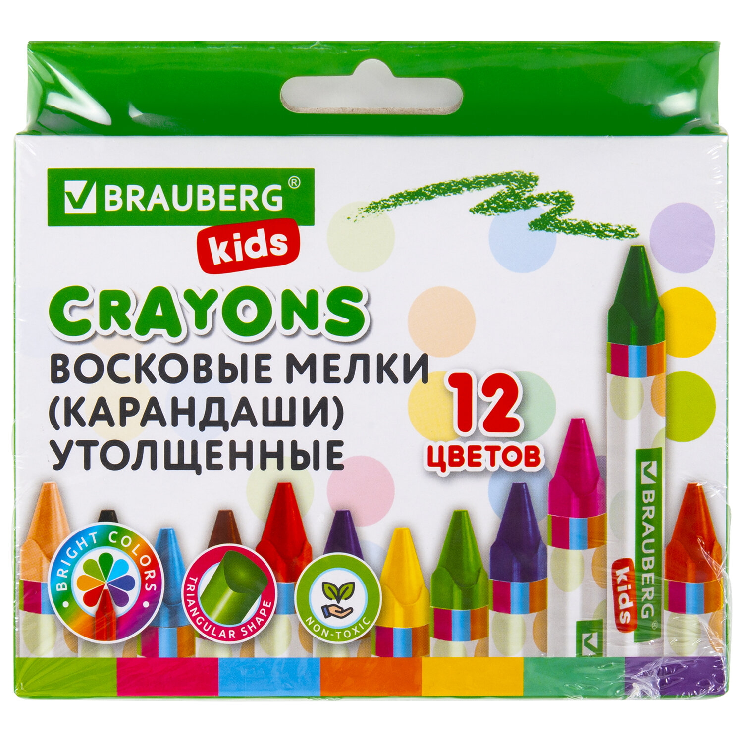 Восковые мелки Brauberg 12 шт. - фото 13